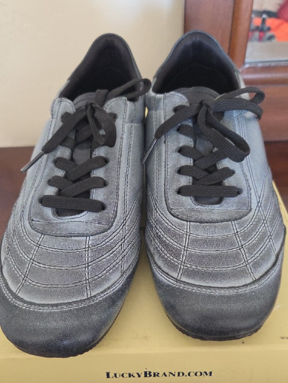 Women's Metallic Gray Lace-Up Casual Sneakers - Picture 2 of 2